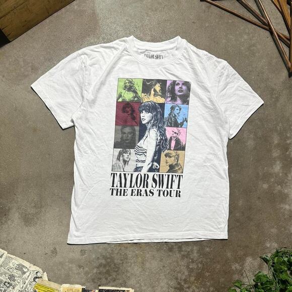 Taylor Swift The Eras Tour Concert Tee Women's Large White Tour Dates 2023 Shirt - Picture 1 of 4